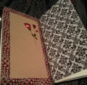 Left: the back of the DIY craft folder Right: the bullet journal